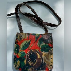 Patricia Nash Red Floral Leather Crossbody Purse #1496